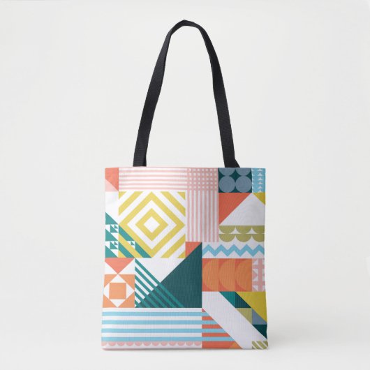 Kleurenvormig patroon tote bag (Voorkant)