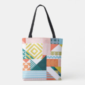 Kleurenvormig patroon tote bag (Achterkant)