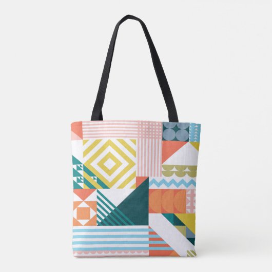 Kleurenvormig patroon tote bag (Achterkant)
