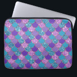 Kleurenvormig patroon van zeemschalen laptop sleeve<br><div class="desc">Het kleurrijke glitterige zeemeermin schept een geometrisch patroon.</div>