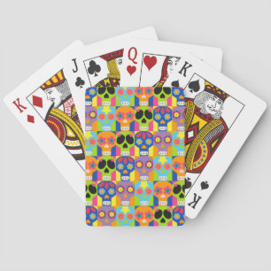 Kleurenvormig Skulls-ontwerp Pokerkaarten
