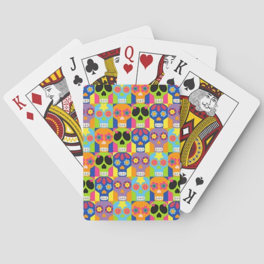 Kleurenvormig Skulls-ontwerp Pokerkaarten (Achterkant)