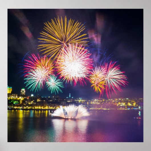 Kleurenvuurwerk Poster (Voorkant)