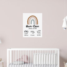 Kleurenwaterverf boho regenboog geboorte statistie