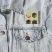 KleurenWereldbollen voor koper Vierkante Button 5,1 Cm (In situ)