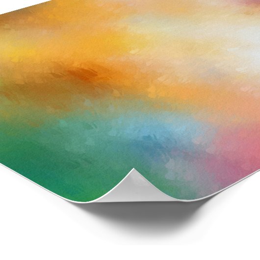 Kleurenwerk voor Abstracte kunst Rood Geel Blauw G Poster (Hoek)