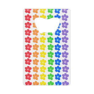 Kleurenwiel harmonie in bloemenontwerp creditkaart flessenopener