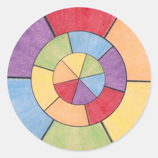 kleurenwiel ronde sticker (Voorkant)