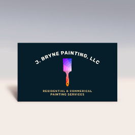 Kleurenwiel verf penseel penseel voor verf in huis visitekaartje