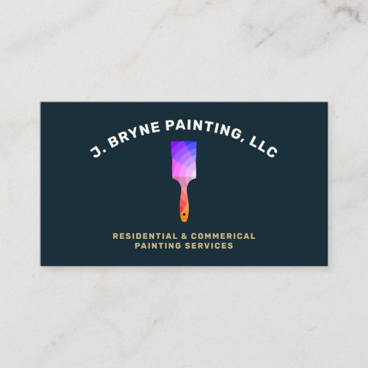 Kleurenwiel verf penseel penseel voor verf in huis visitekaartje (Voorkant)