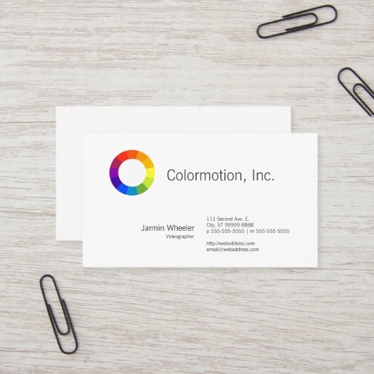 Kleurenwiel Visitekaartje (Voorkant / Achterkant in situ)