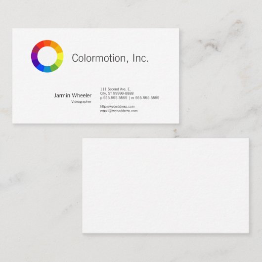 Kleurenwiel Visitekaartje (Voorkant / Achterkant)