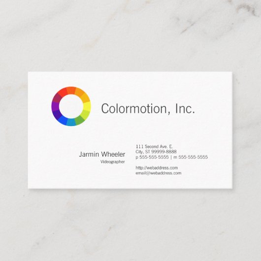 Kleurenwiel Visitekaartje (Voorkant)