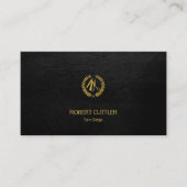 Kleurenwinkel luxe zwarte lederen blik visitekaartje (Voorkant)