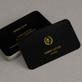 Kleurenwinkel luxe zwarte lederen blik visitekaartje