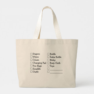 Kleurenzak met checklist op achterzijde grote tote bag