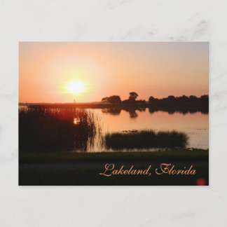 Kleurenzonsondergang in Lakeland Florida Briefkaart