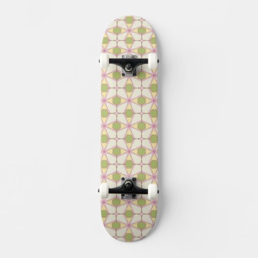Kleurere achtergrond van het retropatroon 3 persoonlijk skateboard (Voorkant)