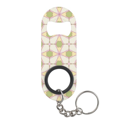 Kleurere achtergrond van het retropatroon 3 sleutelhanger flessenopener (Achterkant)