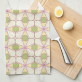 Kleurere achtergrond van het retropatroon 3 theedoek (Quarter Fold)