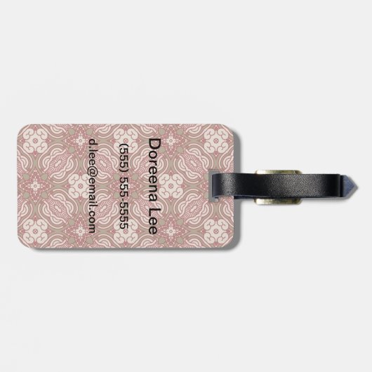 Kleurere achtergrond van het retropatroon 4 bagagelabel (Achterkant horizontaal)