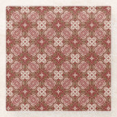 Kleurere achtergrond van het retropatroon 4 glazen onderzetter (Voorkant)