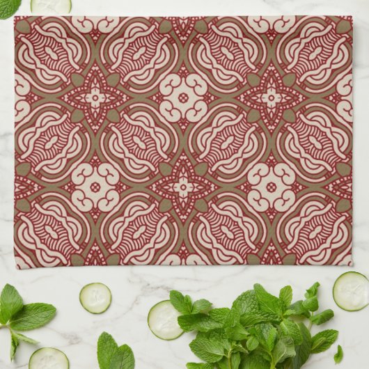 Kleurere achtergrond van het retropatroon 4 theedoek (Gevouwen)