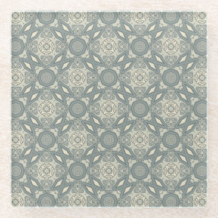 Kleurere achtergrond van het retropatroon 5 glazen onderzetter