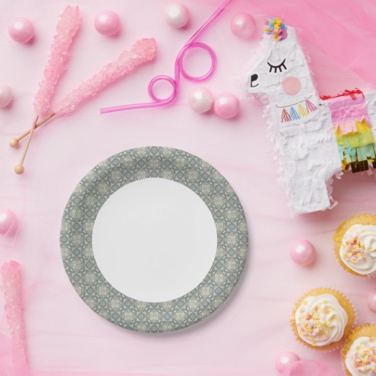 Kleurere achtergrond van het retropatroon 5 papieren bordje (Feest)