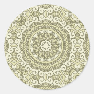 Kleurere achtergrond van het retropatroon 6 ronde sticker