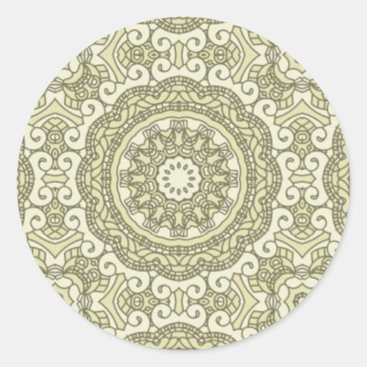 Kleurere achtergrond van het retropatroon 6 ronde sticker (Voorkant)