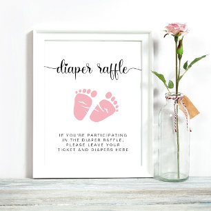 Kleurere afdruppel roze wasgoed, baby-schotel poster
