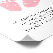 Kleurere afdruppel roze wasgoed, baby-schotel poster (Hoek)