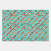 Kleurere feestvogels en -strepen herstellen inpakpapier vel (Voorkant 3)