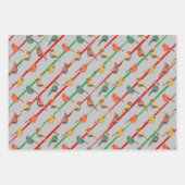 Kleurere feestvogels en -strepen herstellen inpakpapier vel (Voorkant)