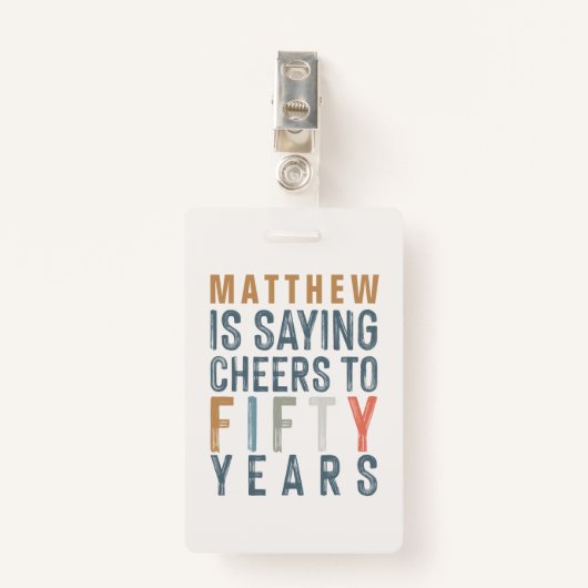 Kleurere kaasjes van Classy tot vijftig jaar Badge (Voorkant met clip)