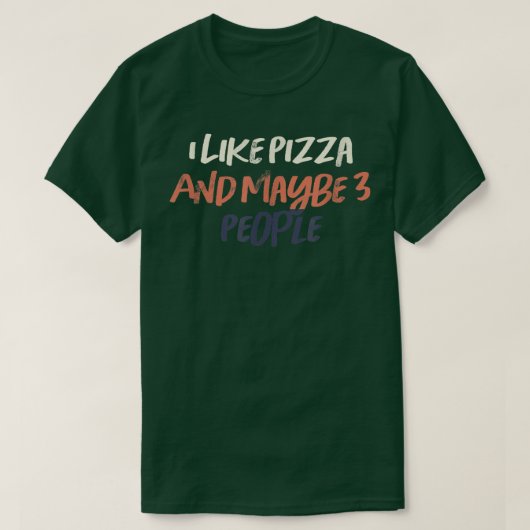 Kleurere Retro Funny die ik leuk vind aan Pizza en T-shirt (Design voorkant)
