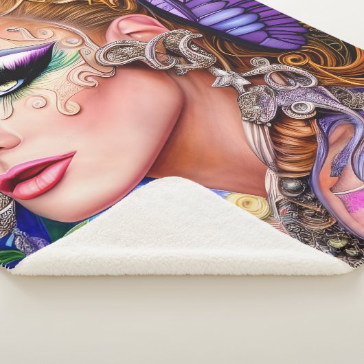 Kleurexploderend, ontwerp van het bewerkte dunning sherpa deken (3/4)