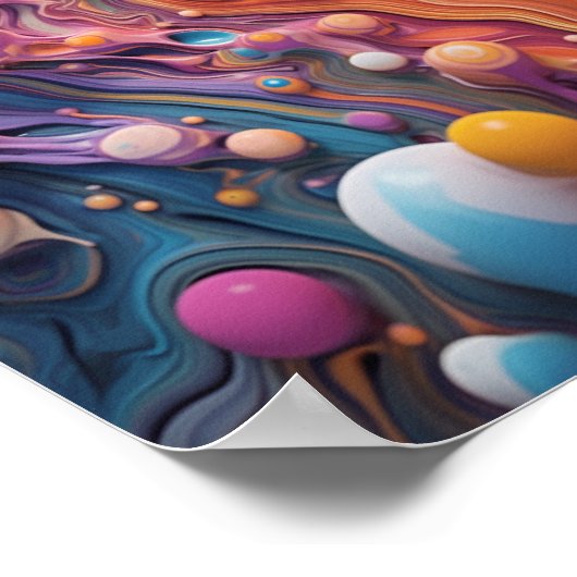 Kleurexplosie. #Abstractart, Kunst, Schilderen Poster (Hoek)