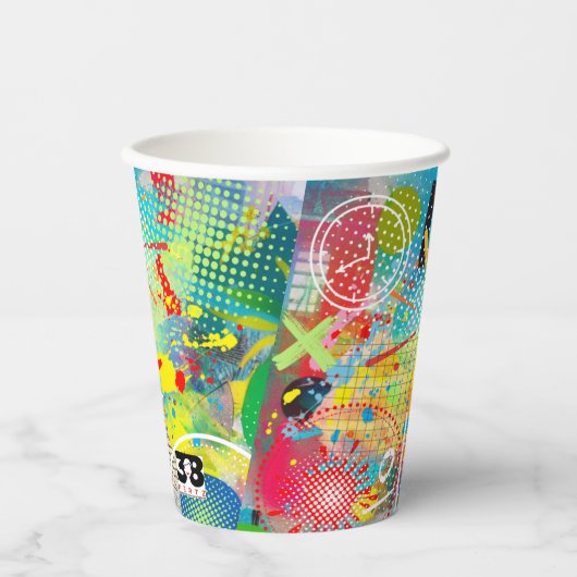 kleurexplosie-Collectie Papieren Bekers (Voorkant)