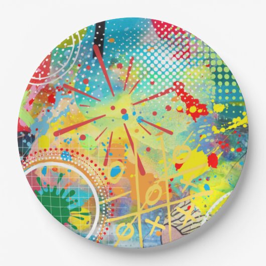 kleurexplosie-Collectie Papieren Bordje (Voorkant)