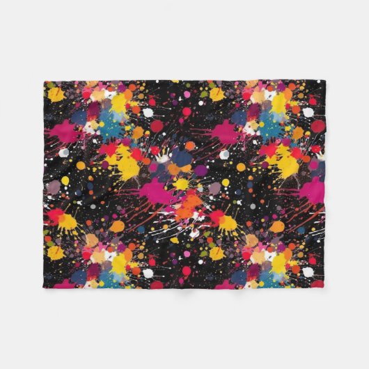 Kleurexplosie Fleece Deken (Voorkant (Horizontaal))