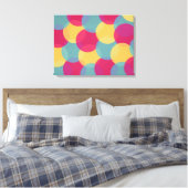 Kleurexplosie-omhuld canvas (palet 1) afdruk (Insitu (Slaapkamer))