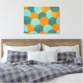 Kleurexplosie-omhuld canvas (palet 3) afdruk (Insitu (Slaapkamer))