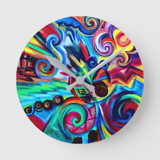 Kleurexplosie Ronde Klok (Voorkant)