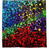 Kleurexplosie Stippen kleurrijke moderne kleuren Douchegordijn (Voorkant)