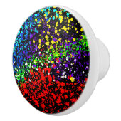 Kleurexplosie Stippen kleurrijke moderne kleuren Keramische Knop (Rechts)