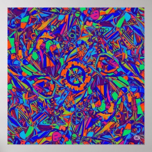 kleurexplosie van volledig Lijst Poster (Voorkant)