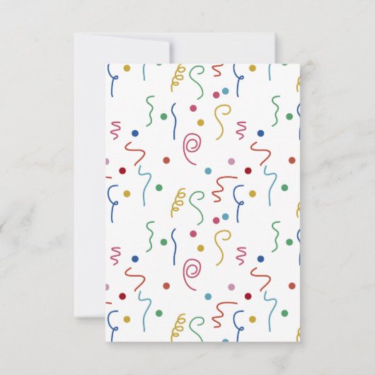 Kleurfeestconfetti aangepaste naam bedankkaart (Achterkant)