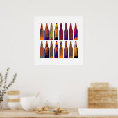 kleurflessen bier poster (Keuken)